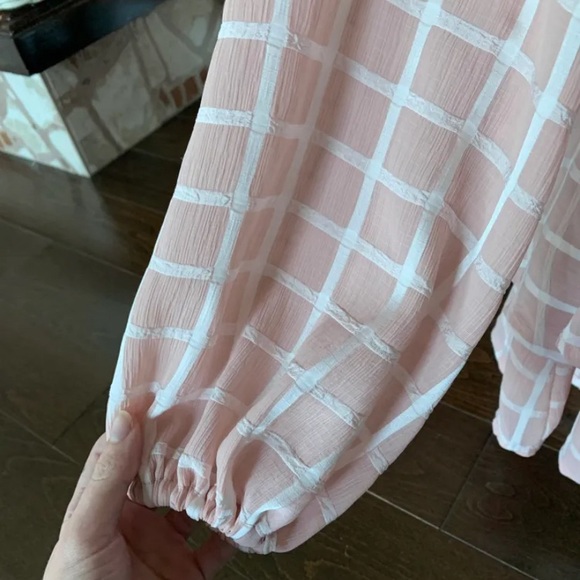 Goodnight Macaroon pink and white grid print romper - Picture 10 of 10